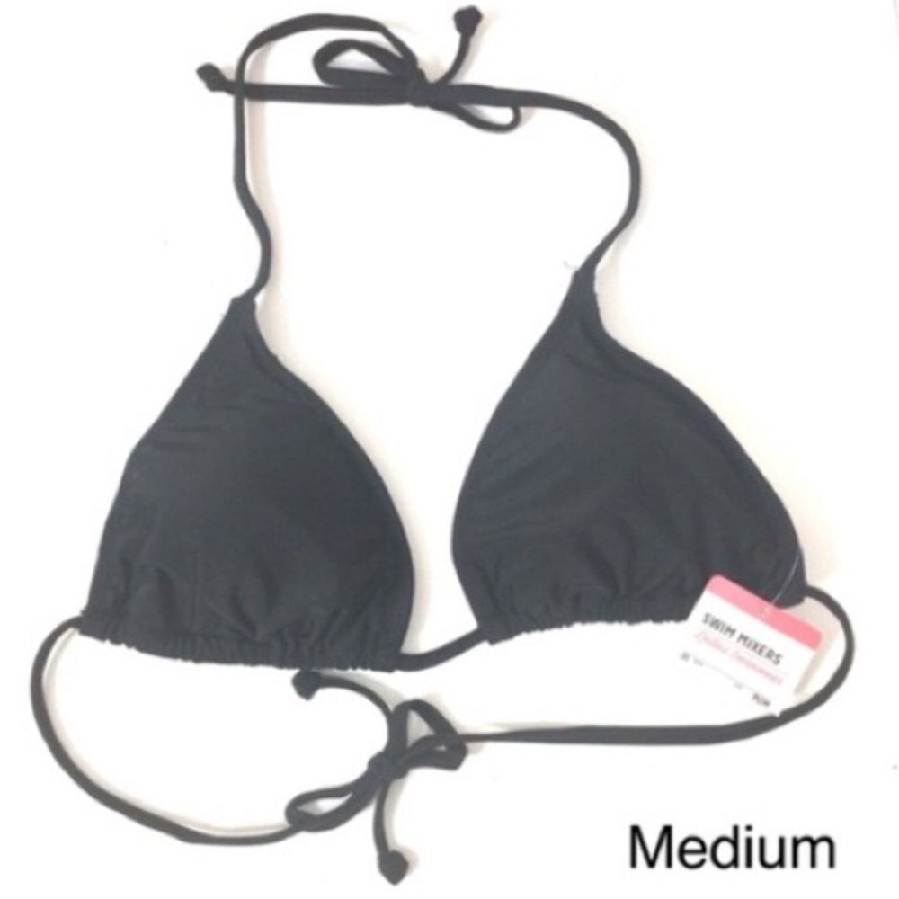 3/$30 Swim Mixers Black Bikini Swim Top Medium